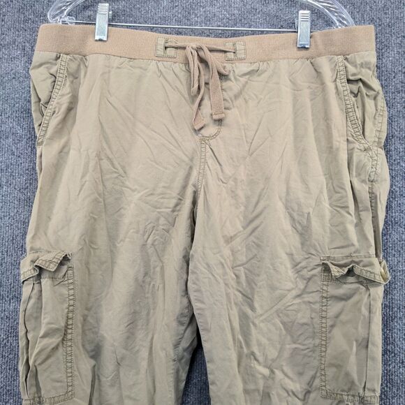 Old Navy Mens Cargo Jogger Pants Tan Size L Pockets Drawstring - Picture 6 of 11